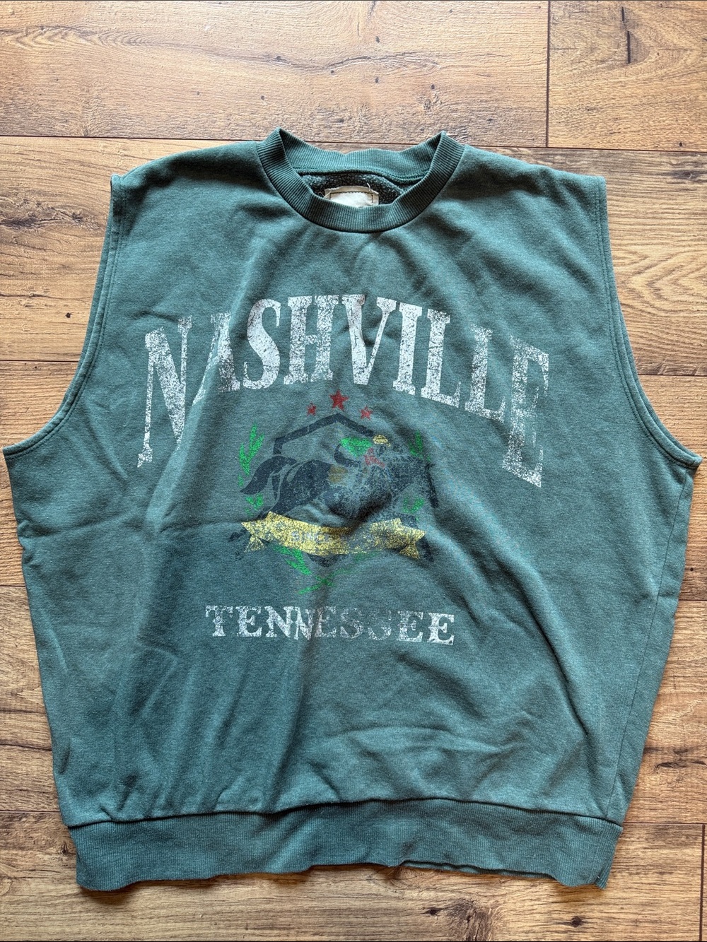 Nashville Tennessee Green Sleeveless Sweatshirt